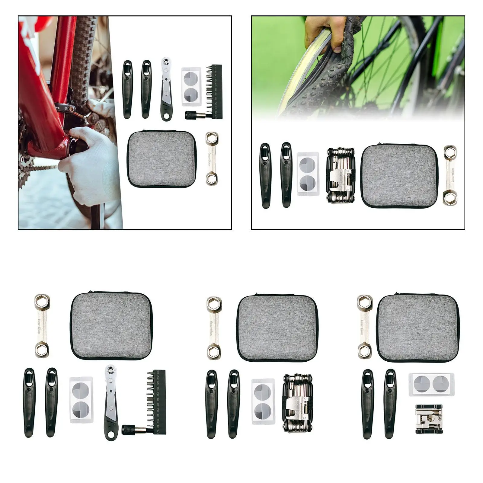 Bike Repair Tool Kits Set Portable Chain Detachment with Storage Bag Bicycle Repair Tool for Road Bike Cycling Home Outdoor Man