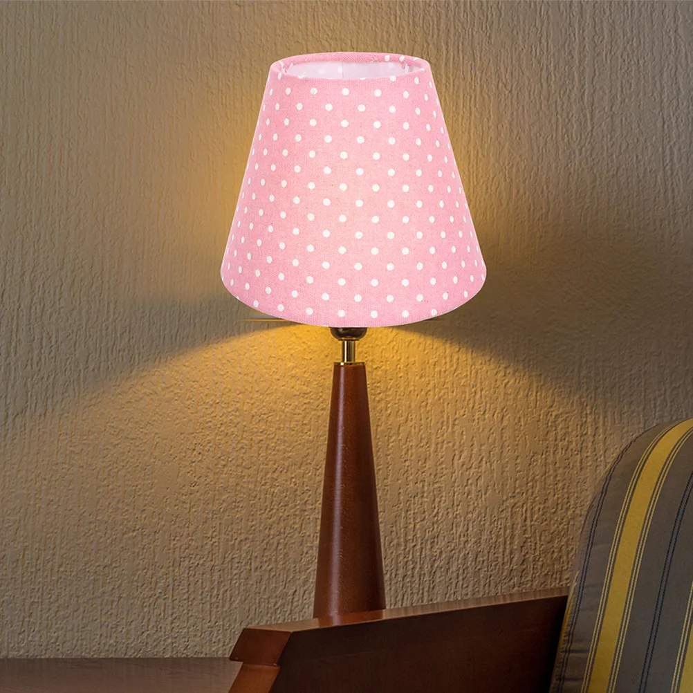 

2Pcs Creative Dots Pattern Fabric Lampshade E27 Bell 16cm Bottom 4cm Hole Diameter for Bedside Floor Wall Lamps