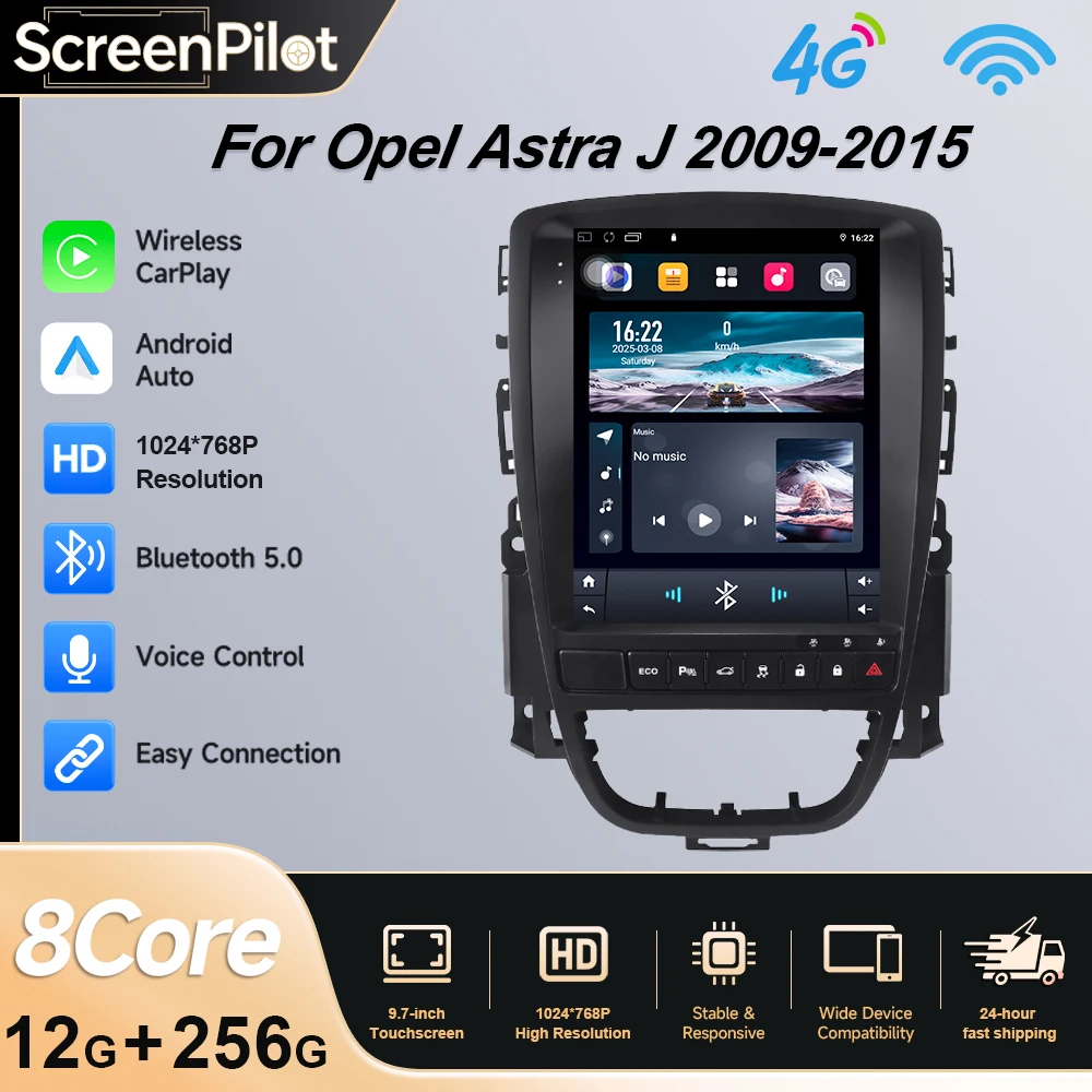 Android 16 Carplay for Opel Astra J Cascada Buick Verano Excelle 2009-2015 Car Radio Auto Navigation Multimedia Player