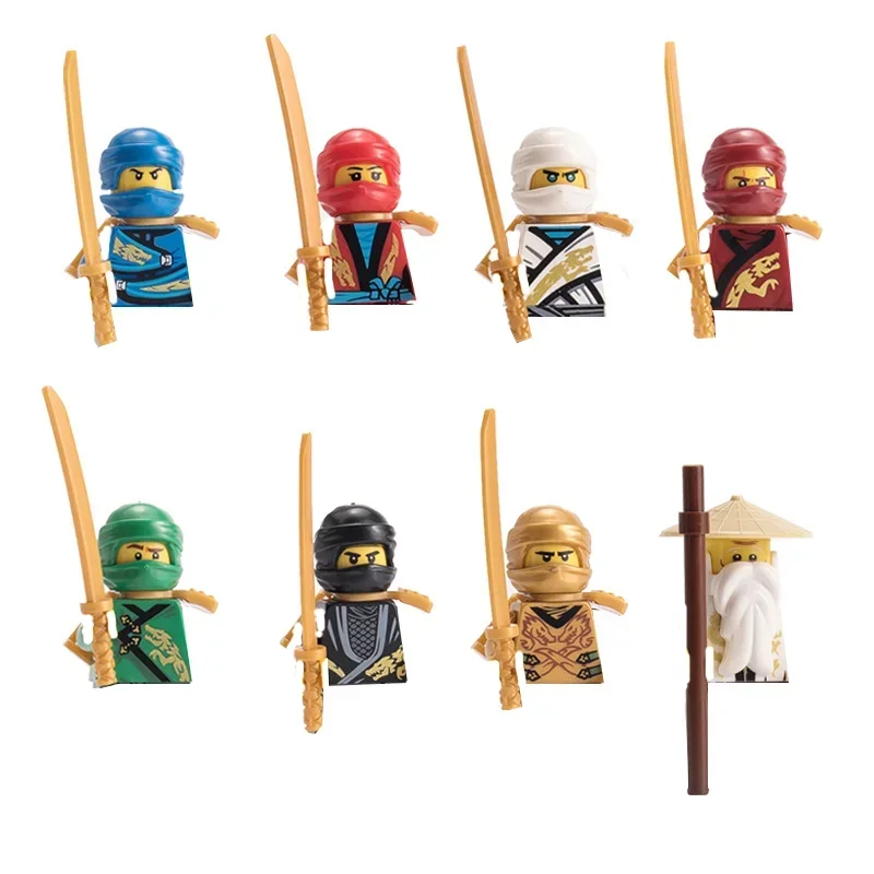 8Pcs/Set Anime Ninja Figures Morro Nadakhan Lloyd Kai Jay Zane Cole Nya Building Blocks Mini Action Figures  Bricks Toys Gift