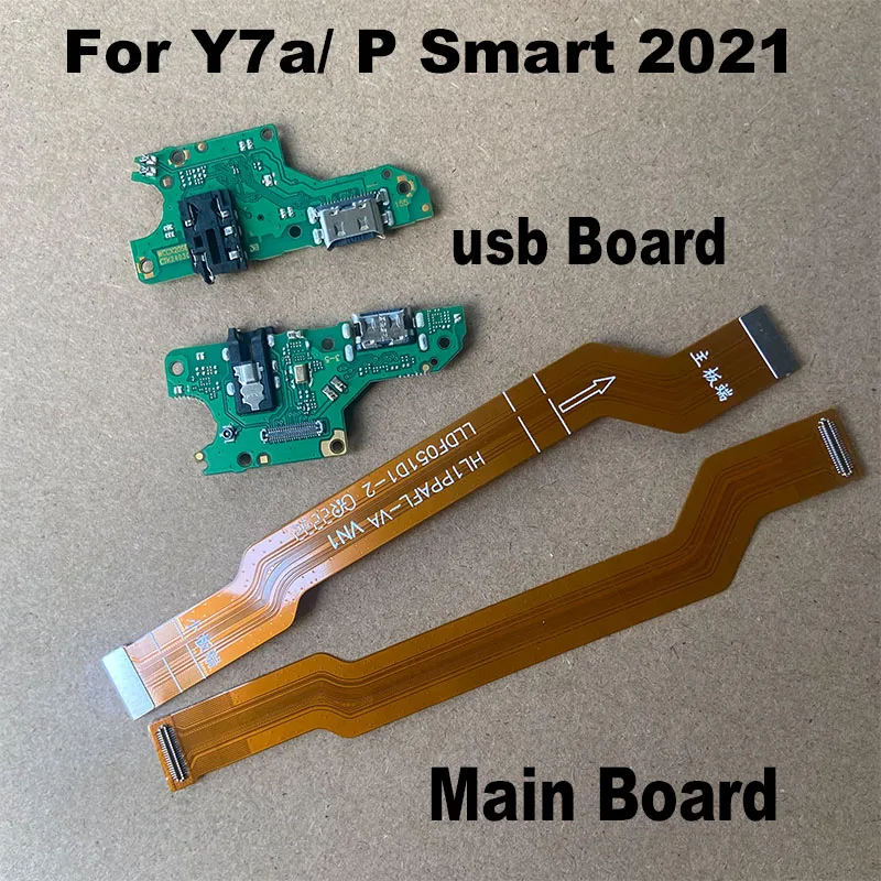 For Huawei Y7A / P Smart 2021 Mian Board Mother Mic Microphone + USB Charging Dock Port Connector Board Flex Cable Replacement