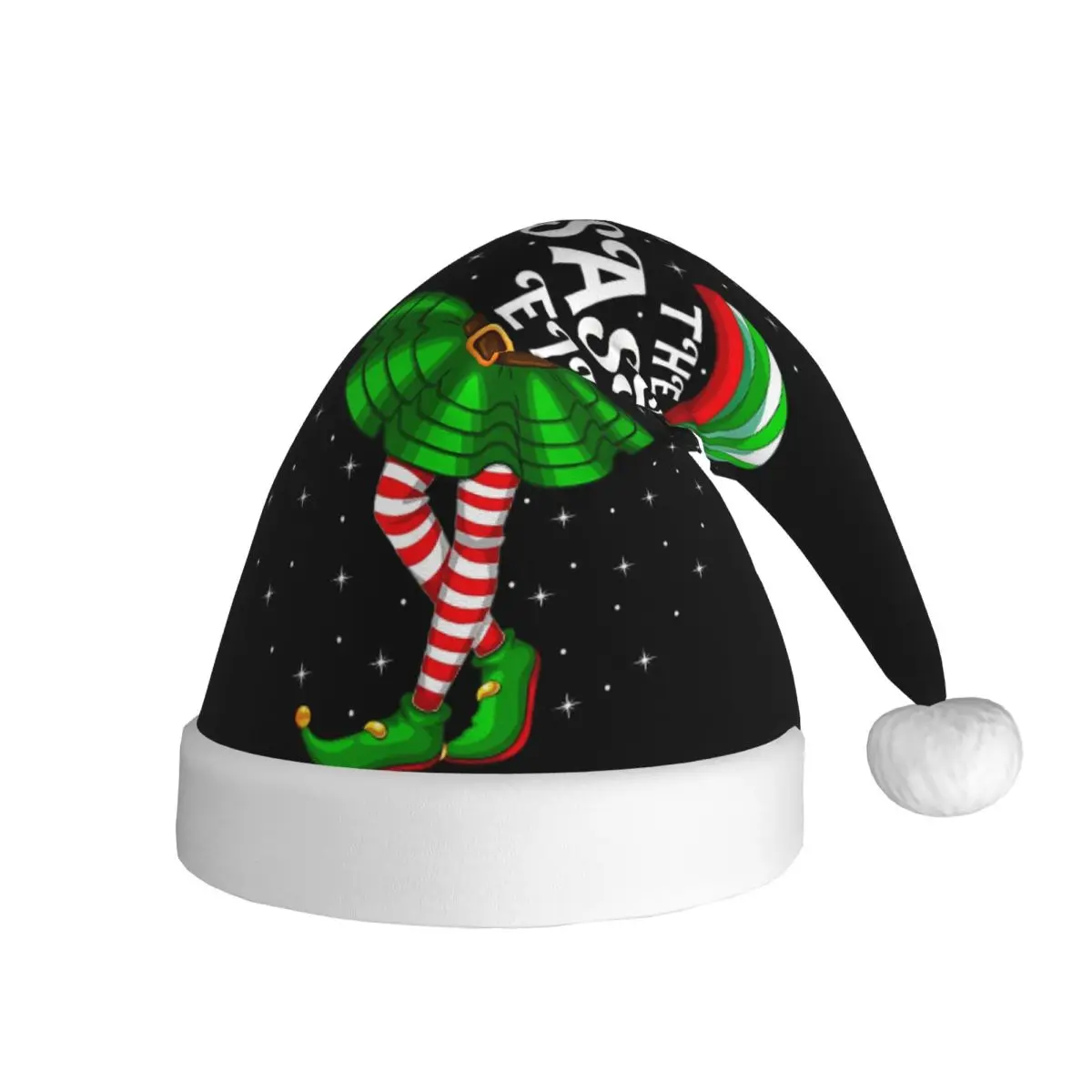 Xmas Family Matching Mom The Sassy Elf Christmas Christmas Hats for Adult Men Women Santa Hat Cap Xmas Decoration Headdress