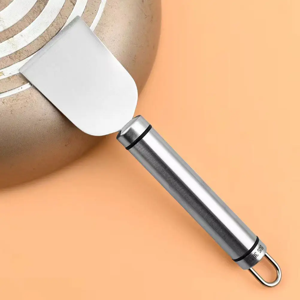 2Pcs Stainless Steel Scraper Versatile Cleaning Tool Ergonomic Handle Kitchen Freezer Grill Oven Cleaning Spatulas Heavy Duty