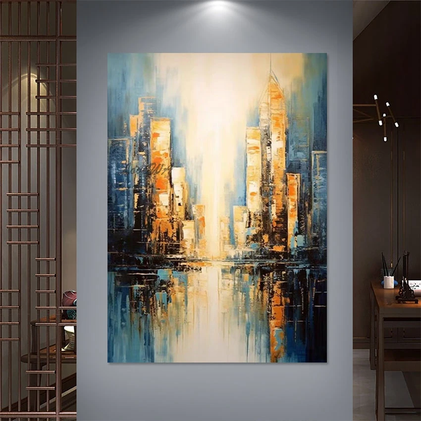 Urban Architecture Abstract Modern Paintings Acrylic Designs Wall Picture For Restaurant Canvas Art China Imports Home Decor