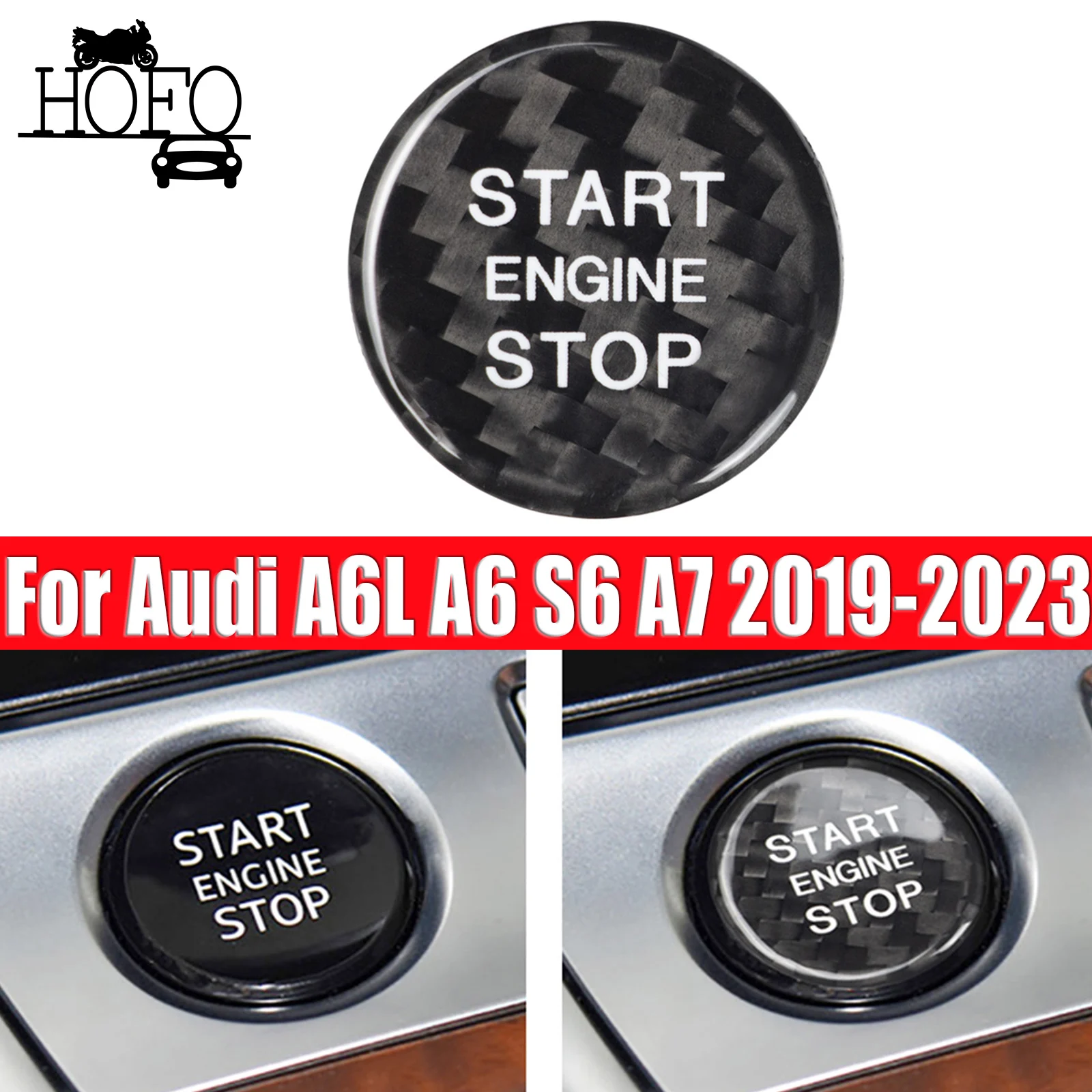 

For Audi A6L A6 S6 A7 2019-2023 Engine Start Stop Button Cover Trim
