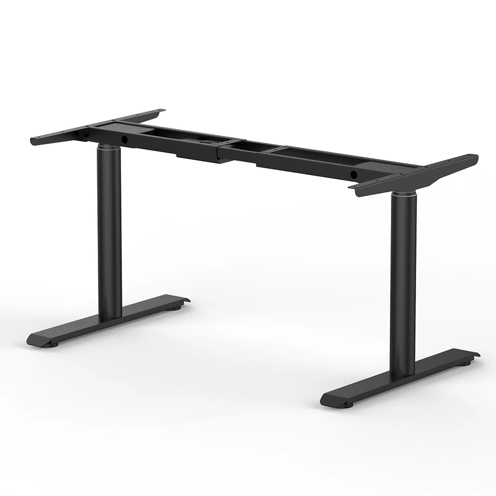 Home Office Electric Height Adjustable Uplift Table Ergonomic Sit Standing Motor Desk Dual Motor Round Leg Desk Frame