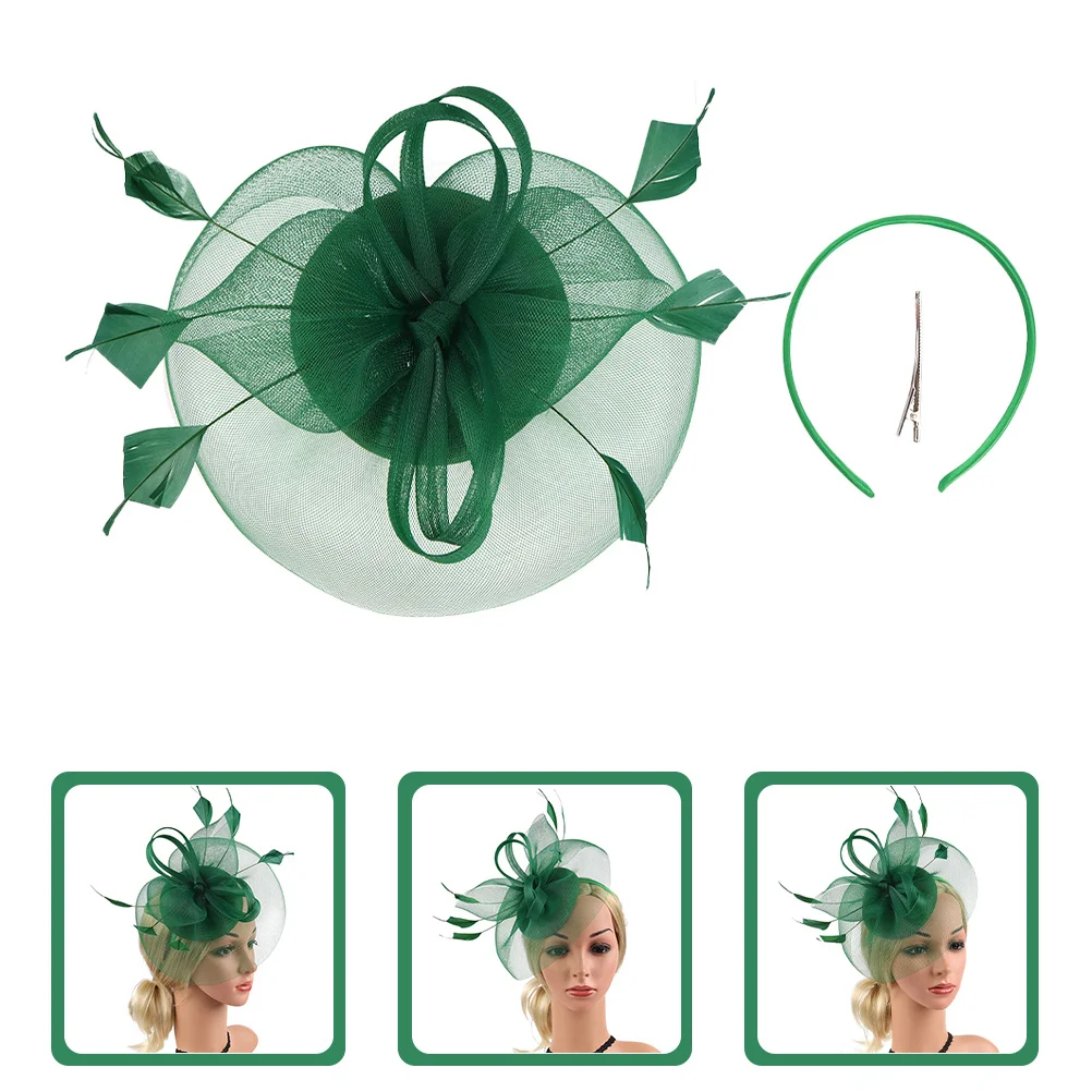 

Gauze Fascinator Headband Hat Women Wedding Banquet Tea Party Artificial Plume Mesh Design Lightweight Fade Resistant Hair