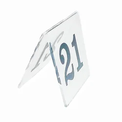 Plastic acrilico identificazione avviso numero Stand tavolo da ristorante da 1 a 60 Stock disponibile rosso nero 8x8cm 10 pezzi