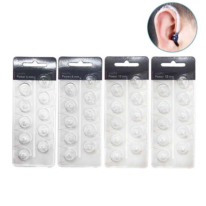 10pcs Hearing Aids Earplugs Domes Silicone Open Fit Ear Tips Replaceable Hearing Aid Accessory 6/8/10/12mm Hearing Impairments