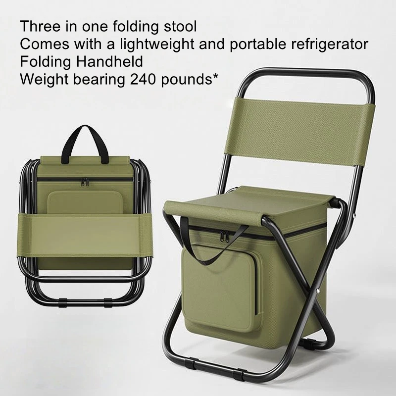 Portable Outdoor Folding Chair 3-in-1 Leisure Chair Outdoor Camouflage Camping Fishing Chair