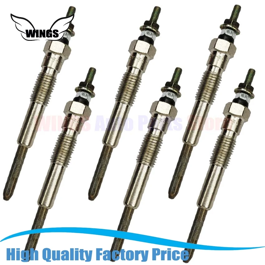 6PCS New 19850 17020 1985017020 19850-17020 Glow Plug Assy For Toyota Land Cruiser COASTER 1HZ Engine 4164CC 4.2D