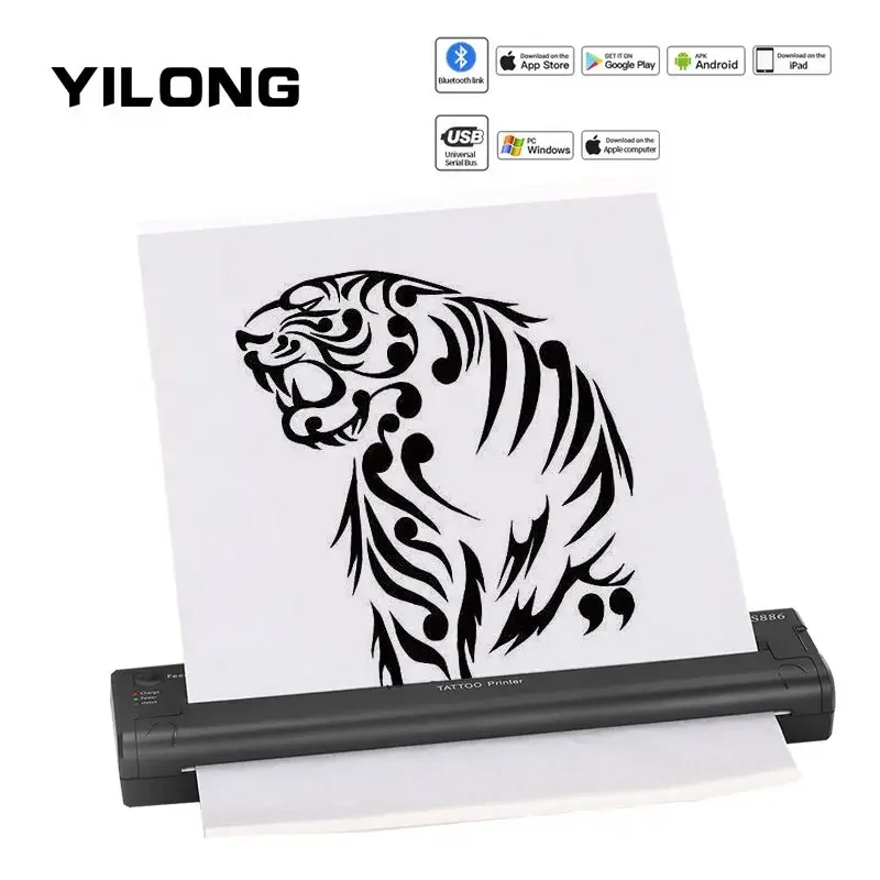 Newest Mini Tattoo Transfer Machine Copier Printer Drawing Thermal Stencil Mini Bluetooth Battery Permanent Makeup Accessory