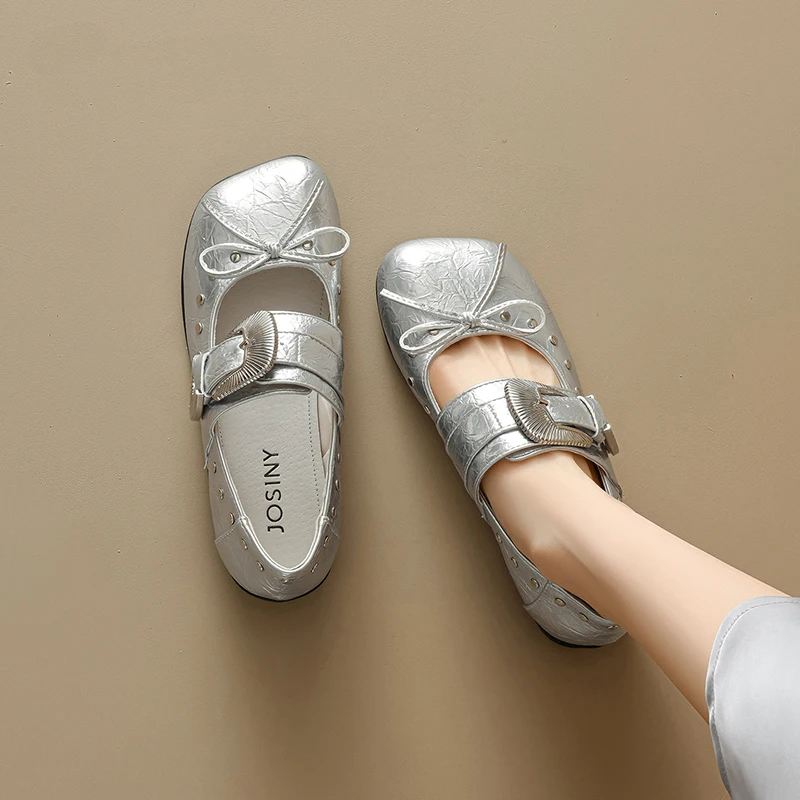 Zapatos Planos Estilo Ballet para Mujer, Primavera/Verano 2026, Nuevos Zapatos Mary Jane Retro de Boca Poco Profunda que Estilizan la Figura