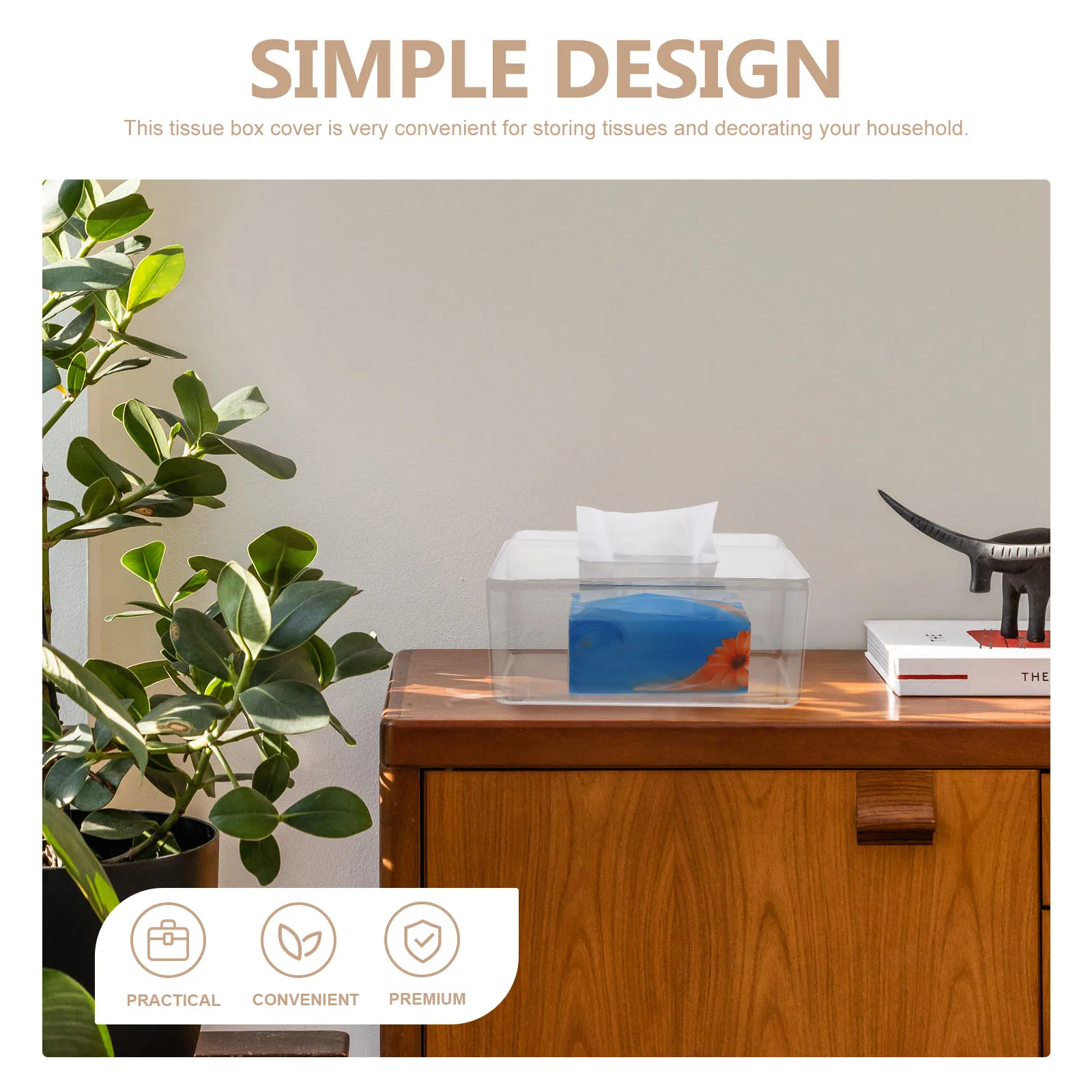

Napkins Storage Box Facial Tissue Holder Organizer Dispenser for Bathroom Desktop Home Office Hotel Grey Tissue