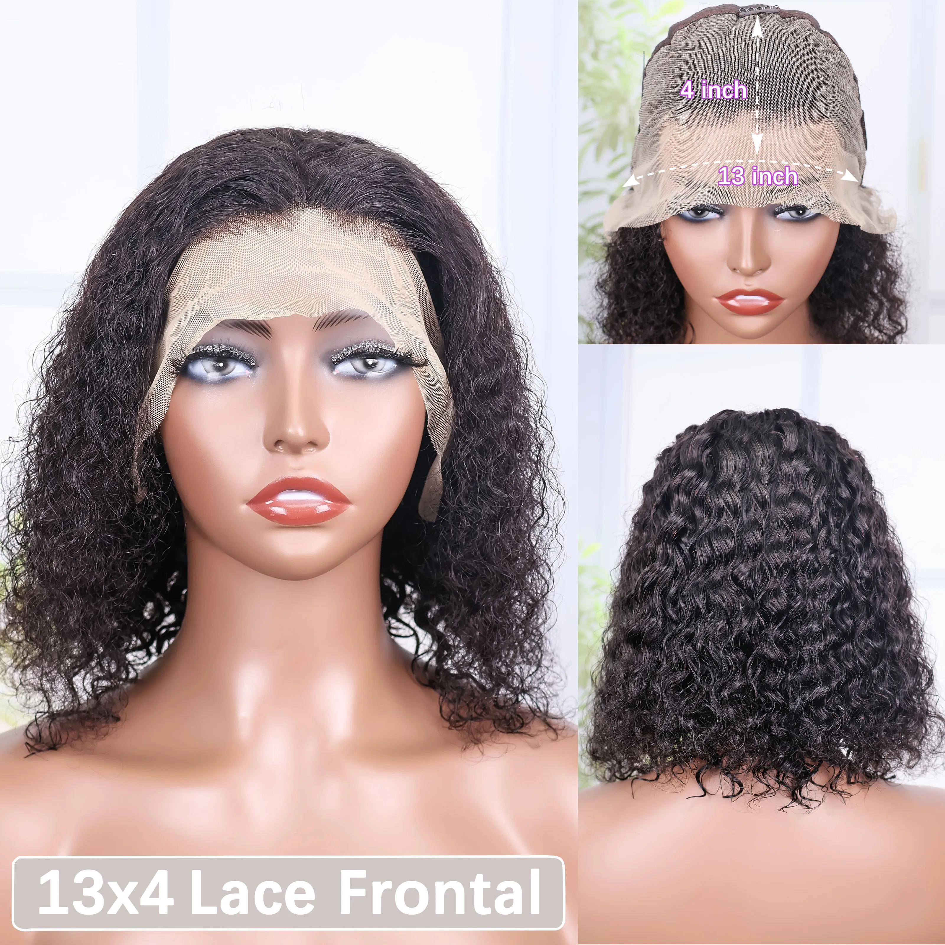 14 16 Inch Brazilian Deep Curl - Glueless Wear And Go Human Hair Wig ulasan dan harga
