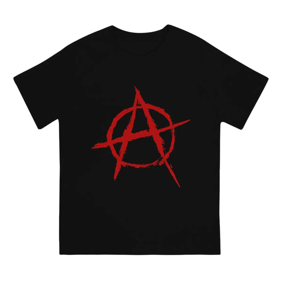 Anarchy Anarchist Symbols Red Tshirt Homme Men\'s Clothing Polyester T Shirt For Men