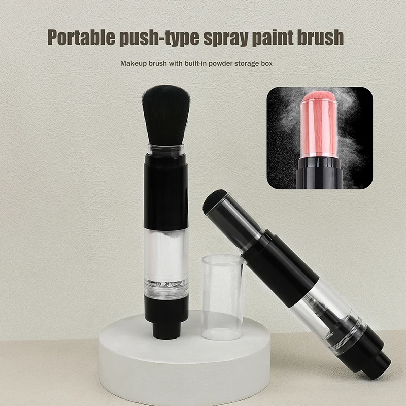 Refillable Powder Brush Cosmetic Powder Brushes Multi-functional Push-on Spray Powder Brush Foundation Blush Brush Makeup Tools