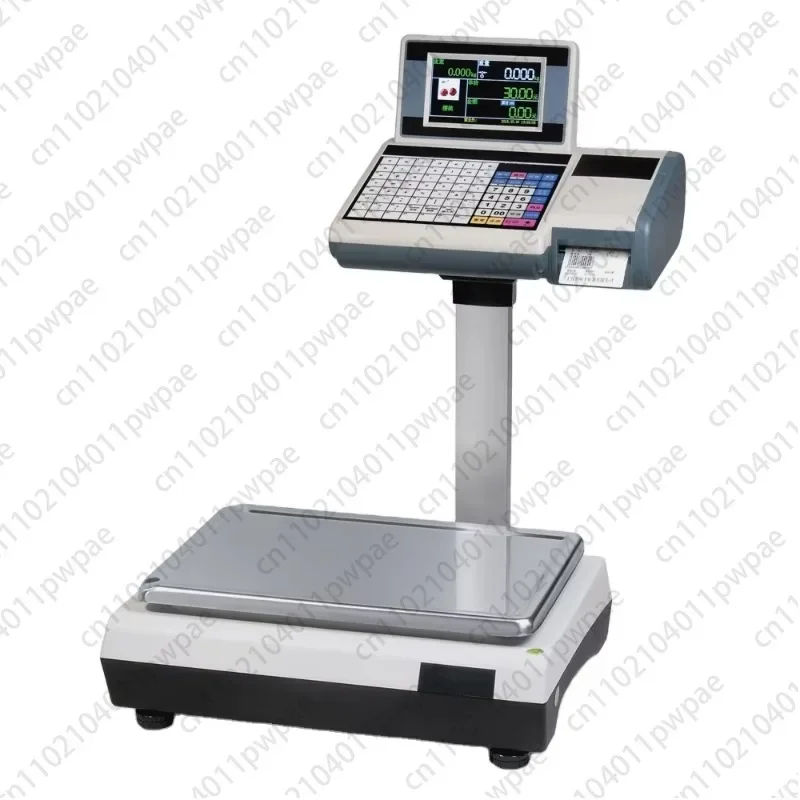 Barcode Label Scale 40kg Electronic Digital Weighing Scale Built-in Label Printer For Supermarket Retail Price Computing
