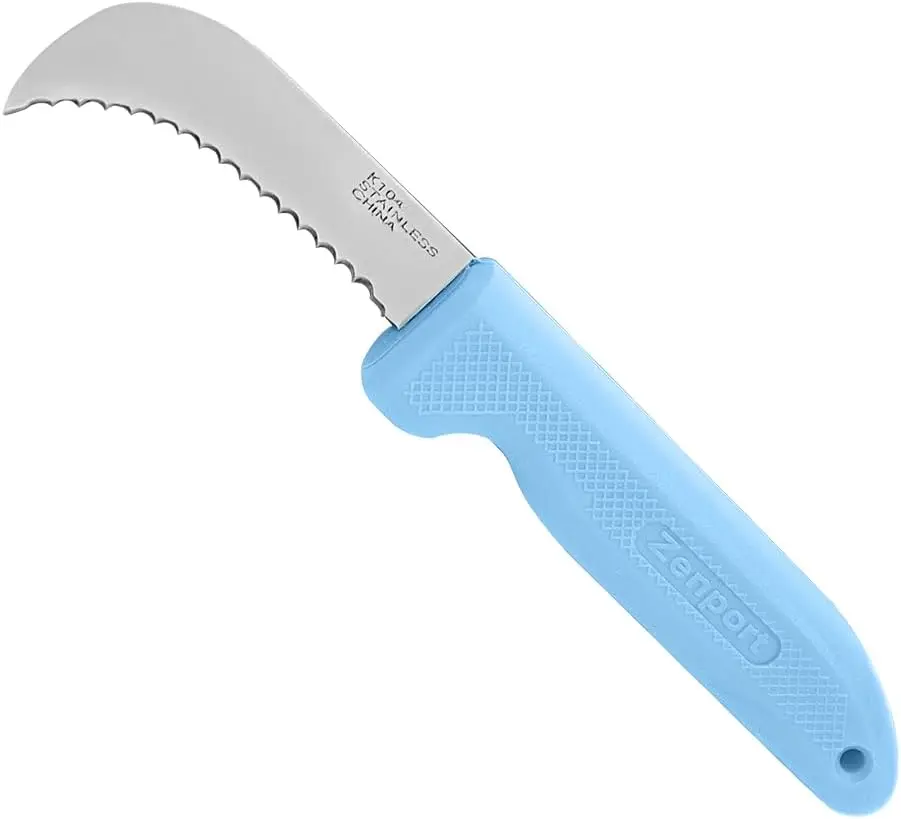 

Harvest Utility Knife with 3-Inch Serrated Stainless Steel Blade, Blue Handle