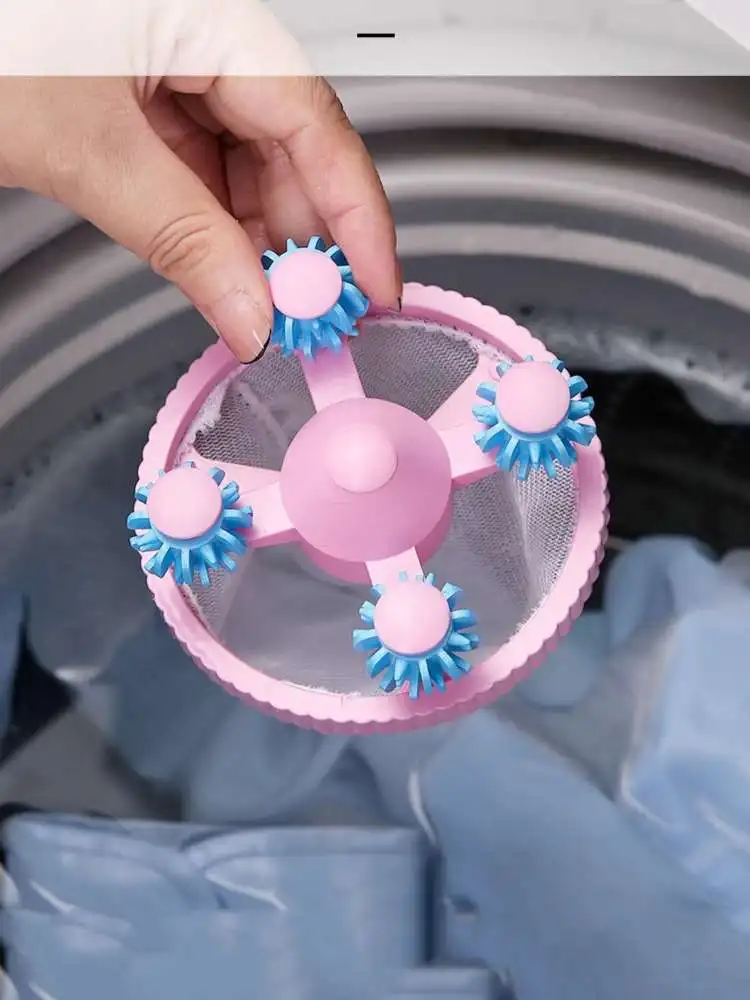Waschmaschine Filter Tasche Wiederverwendbare Net Wäsche Ball Schwimmende Lint Haar Catcher Tierhaare Entfernen Schmutz Sammlung Entstaubung Roller – Detail 5