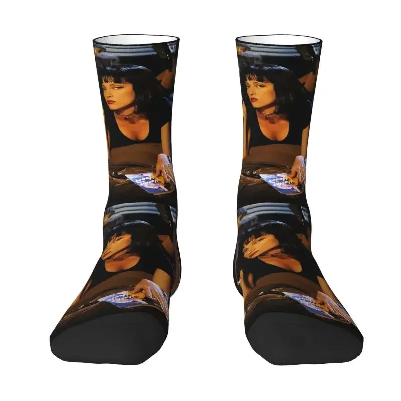 Pulp fiction masculino Mia Wallace Crazy Crew Socks, meias unissex, Quentin Tarantino, filme, primavera, verão, outono, inverno