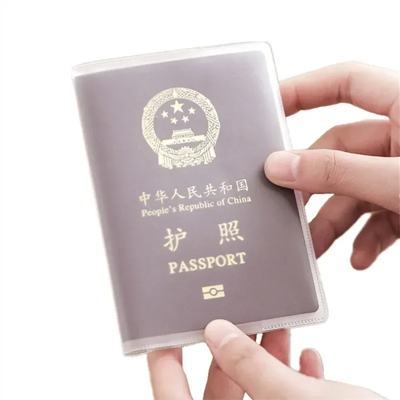 1pc Transparent Passport Holder with Inner Card Slot Pocket Frosted Passport Cover Protective Case Bag Travel Passport Sleeve