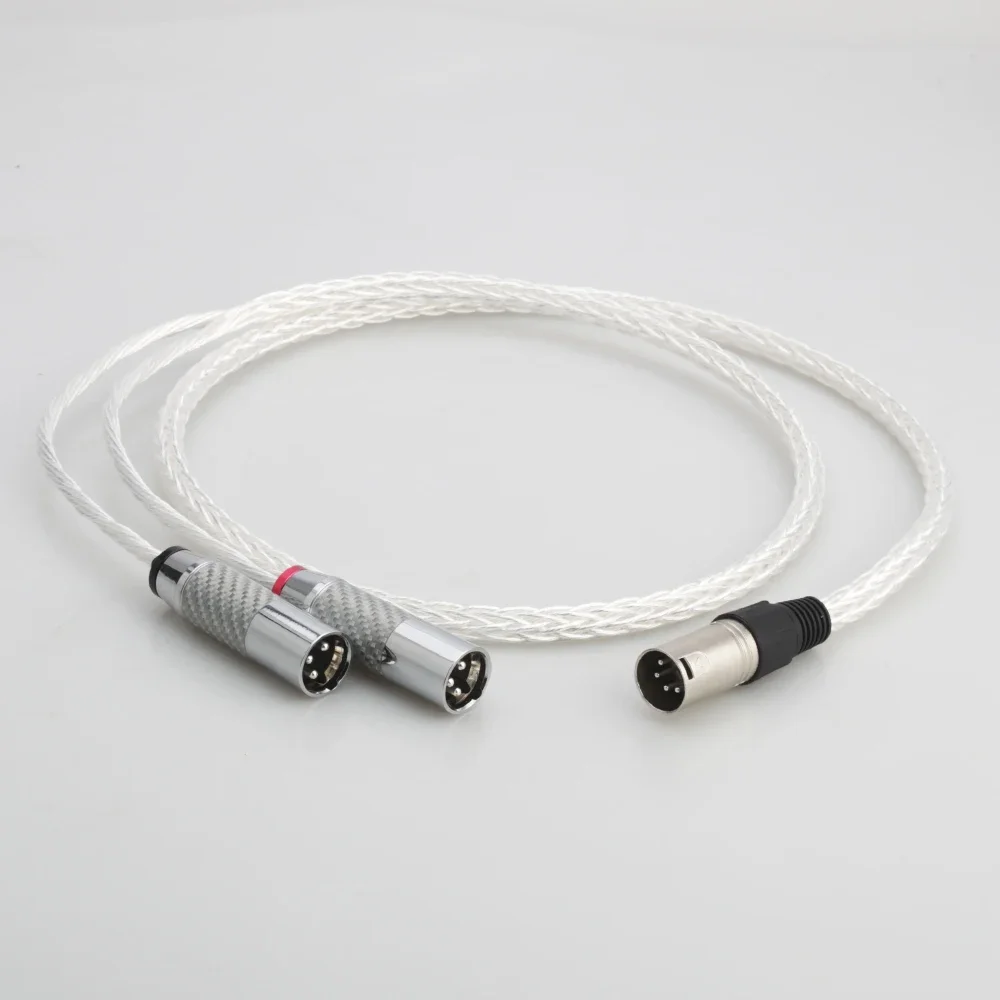 Audiocrast 8ag plateado 4 pines XLR macho a 2x 3 pines XLR macho cable equilibrado adaptador de Audio para auriculares