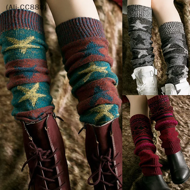 

〔CC88〕Autumn and Winter Mori style Leg Warmers Female Thickened Warm Wool Stockings Japanese Knee-high Socks Calf Sleeve