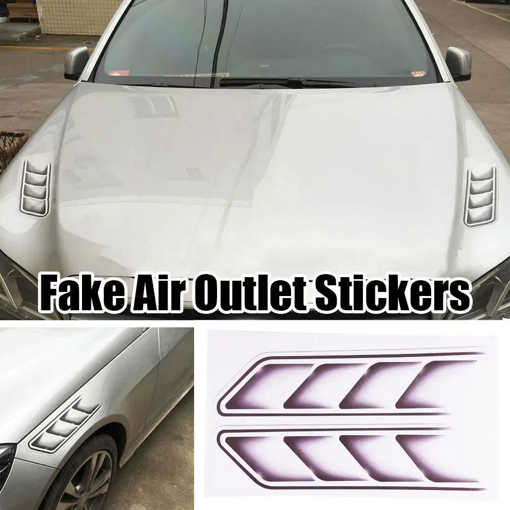 Car Styling 3D Fake Vents Decorative Outlet Side Vents Personalized Stickers Stickers Decals Creative Emblem Funny Symbol B4Z5