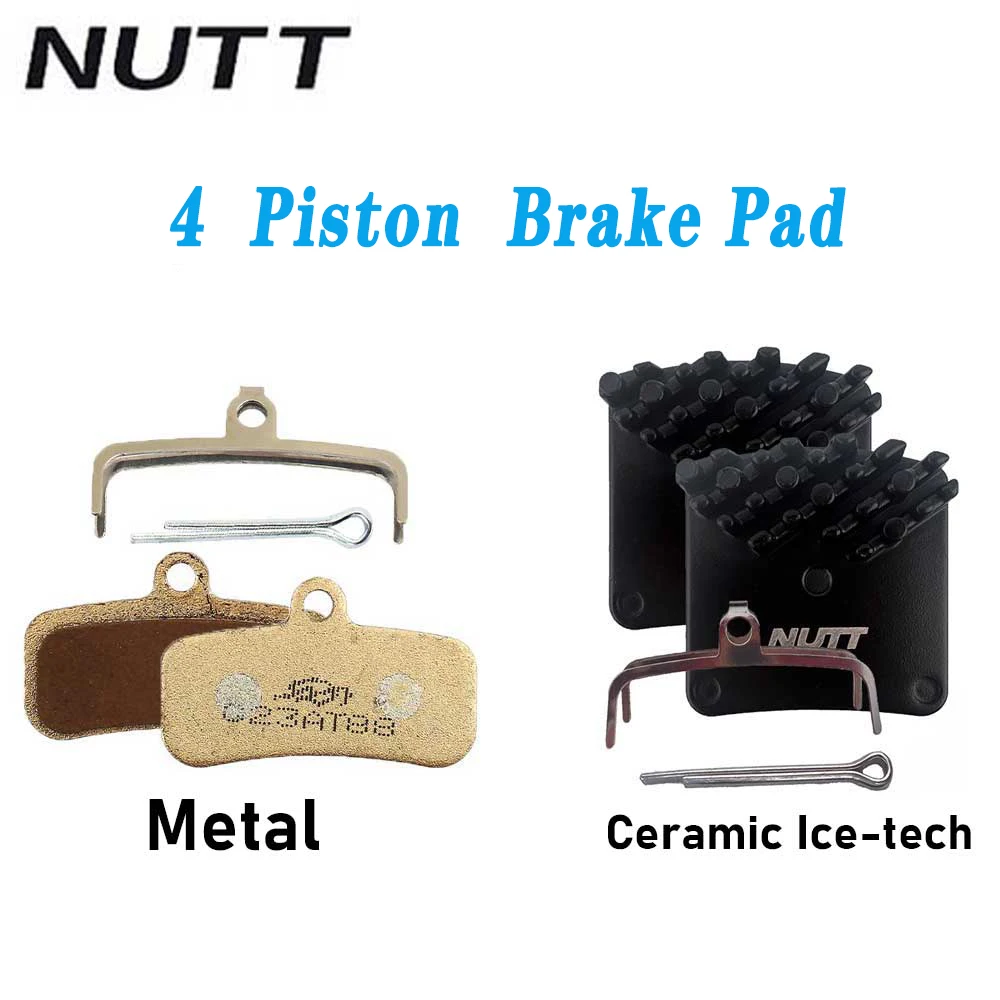 NUTT 4 Piston Brake Pad Metal Disc Brake Pad Ice-tech Ceramics Hydraulic Brake Pad For Electric E-Bike Scooter Hydraulic Caliper