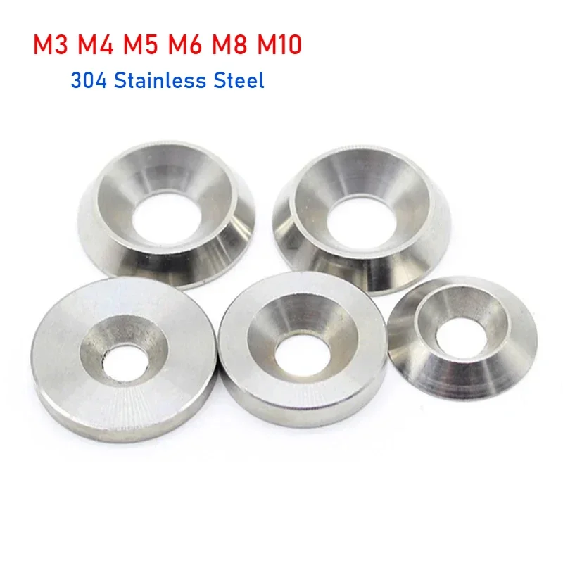 304 Stainless Steel Countersunk Washers Solid Tapered Convex Decorative Fish Eye Washers M3 M4 M5 M6 M8 M10