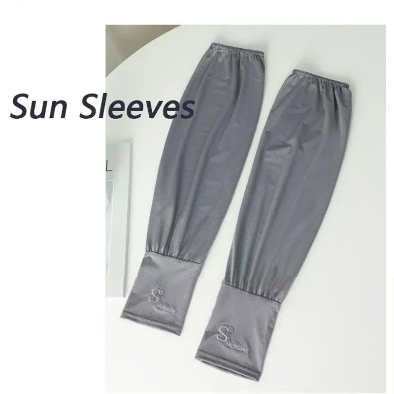Letnie rękawy chłodzące z ochroną przeciwsłoneczną, unisex, modne, haftowane, na zewnątrz, do jazdy samochodem, na rowerze, z otworem na kciuk.