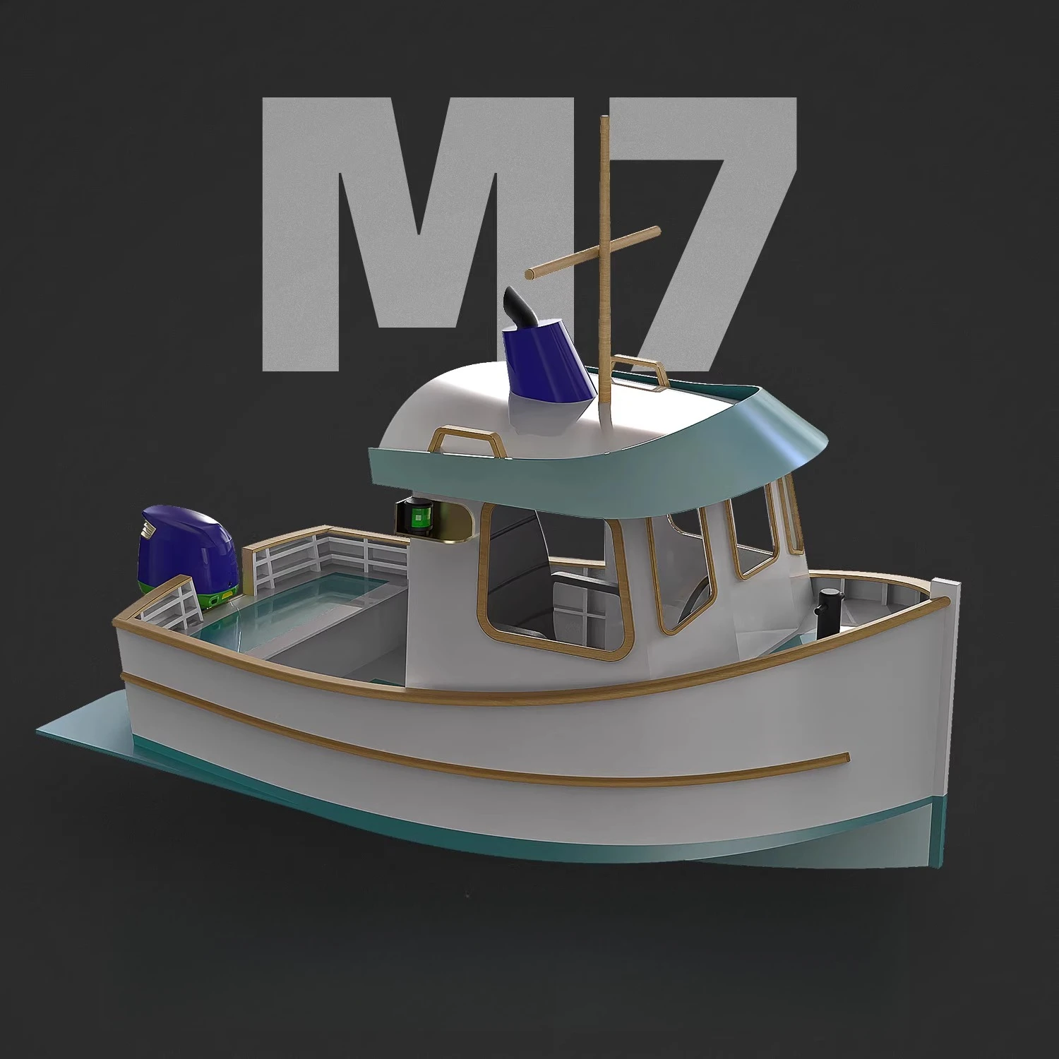 570 مللي متر 1/6 RC طقم يخت خاص طبعة الرجعية خشبية الأسرة كروز M7 أطقم منمذجة والعتاد طبعة الذيل معلقة الجمعية RC قارب لعبة