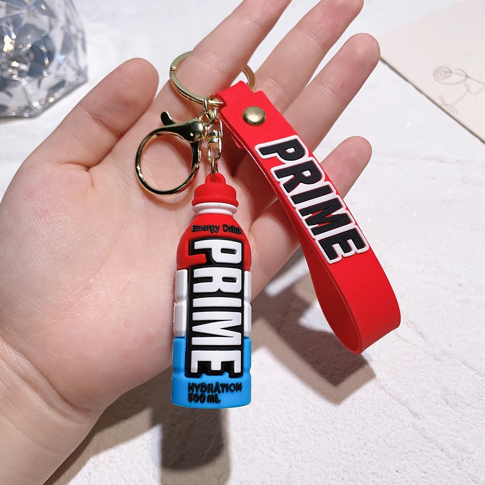 Cute Prime Drink Keychain Fashion Bottle Key Chains for Car Key Bag Pendant Women Men Party Favors Keyring Gifts Wholesale