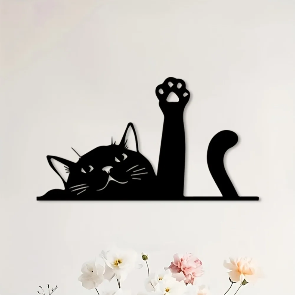 CIFBUY Iron Wall Art Cute Sitting Cat Sculpture Home Office Decor Cat Lover Gift Year Round Metal