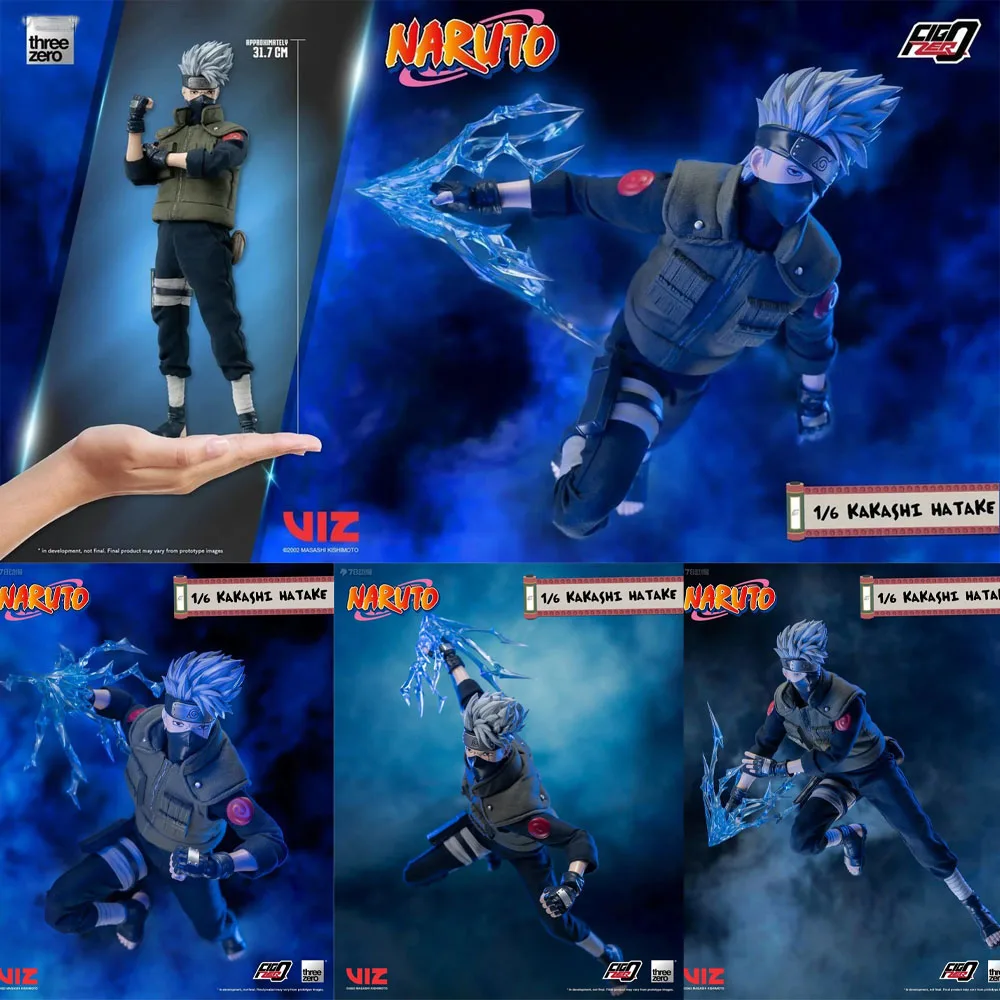 Genuine Threezero FigZero 1/6 Naruto Hatake Kakashi PVC 31CM Anime Action Figure PVC Mode Statue Collection Boxed Toys Gift