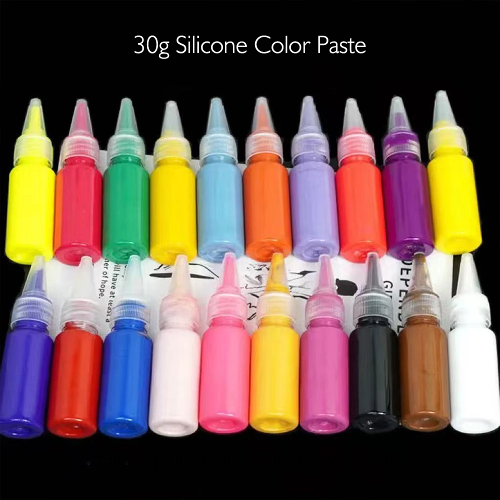 30g Macaron Oil-Based Silicone Color Paste, Cream Pigment Dye for AB Silicone Squishy, DIY Handmade Craft Supplies