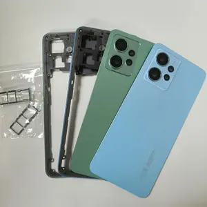 Bilashmart Redmi Note 12 4G Phone Housing Middle Frame Battery Back Cover Case Panel Lid Rear Camera Lens SIM Card Tray