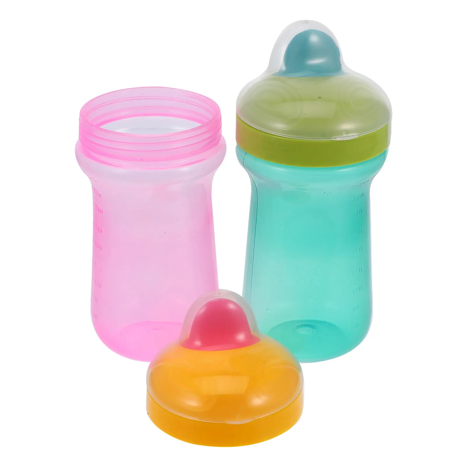 

2Pcs 300Ml Sippy Cup for Baby 12-18 Months Spill-Proof Toddler Training Cup Silicone PP Material Cute Colors Baby Water Bottle