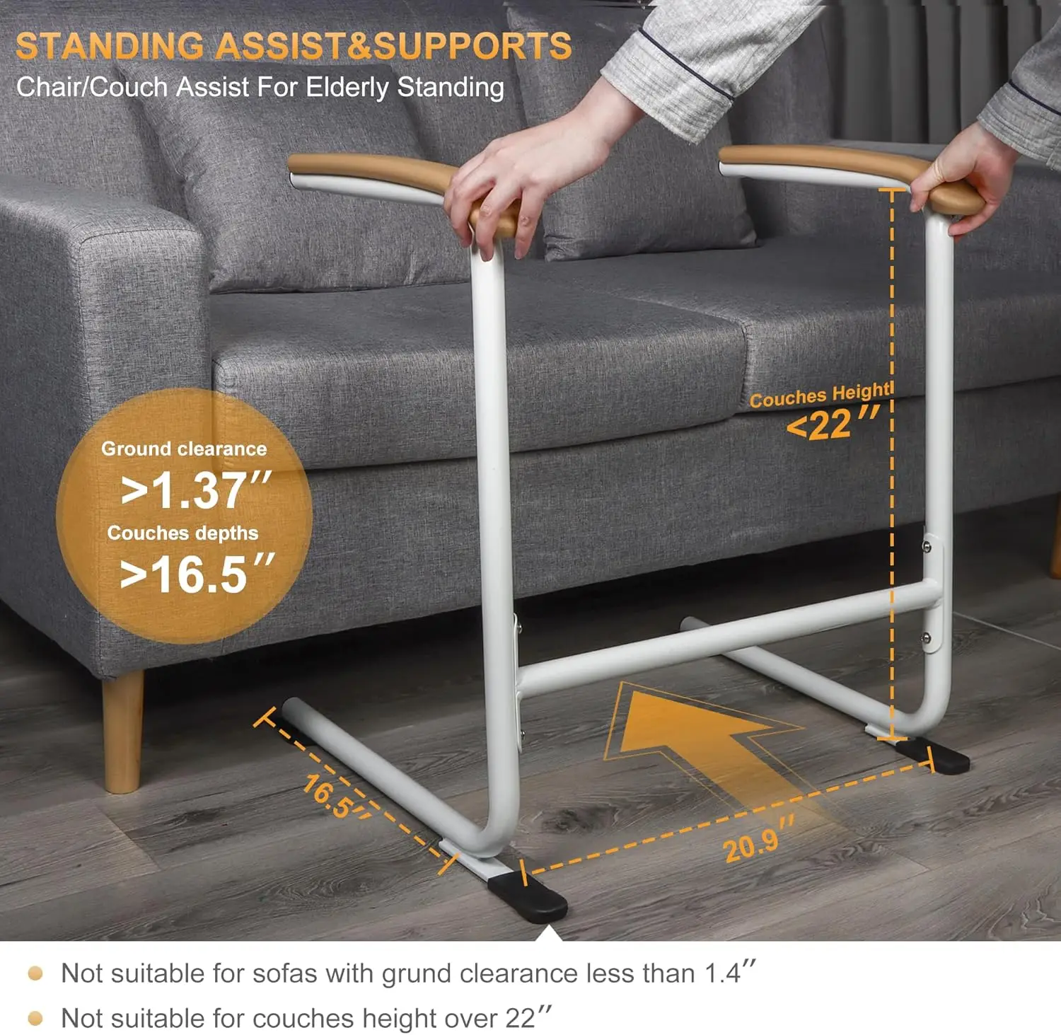 Stand Assist,Chair Lift Assist for Elderly, Mobility Standing Aid Rail for Couch, Sofa, Assistance Handle for Patients,Seniors a