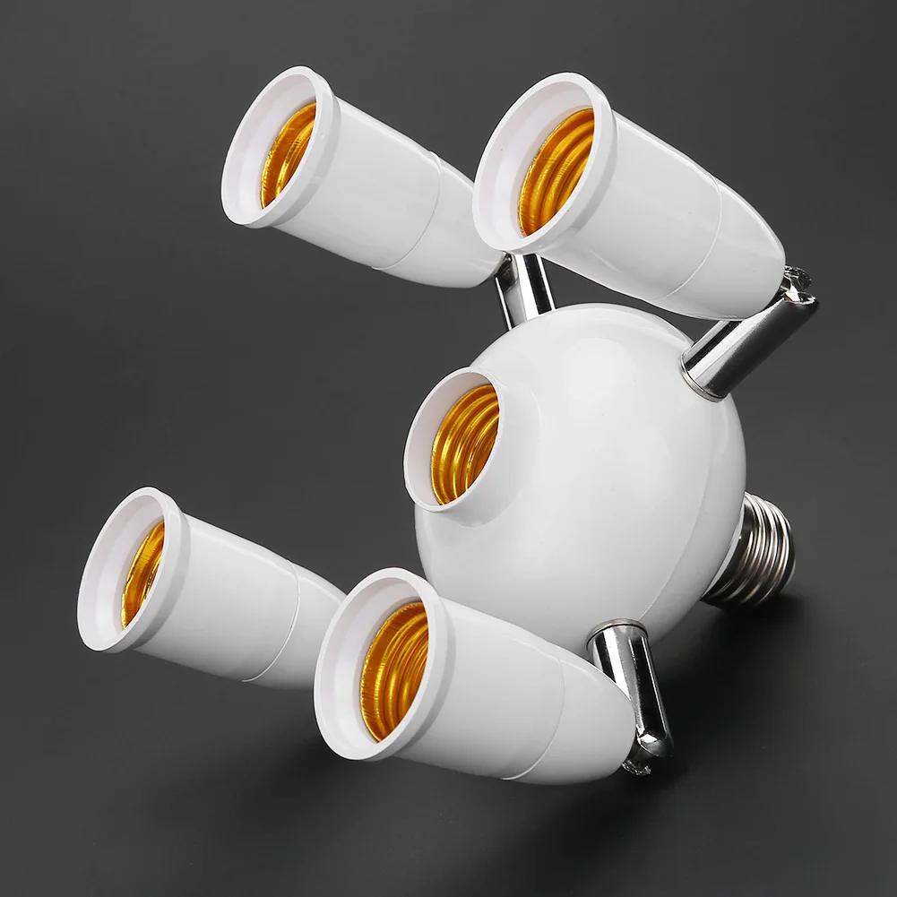Adjustable E27 Splitter 5/7 Heads Lamp Base LED Light Bulb Holder Adapter Converter Socket for Kitchen Restaurant