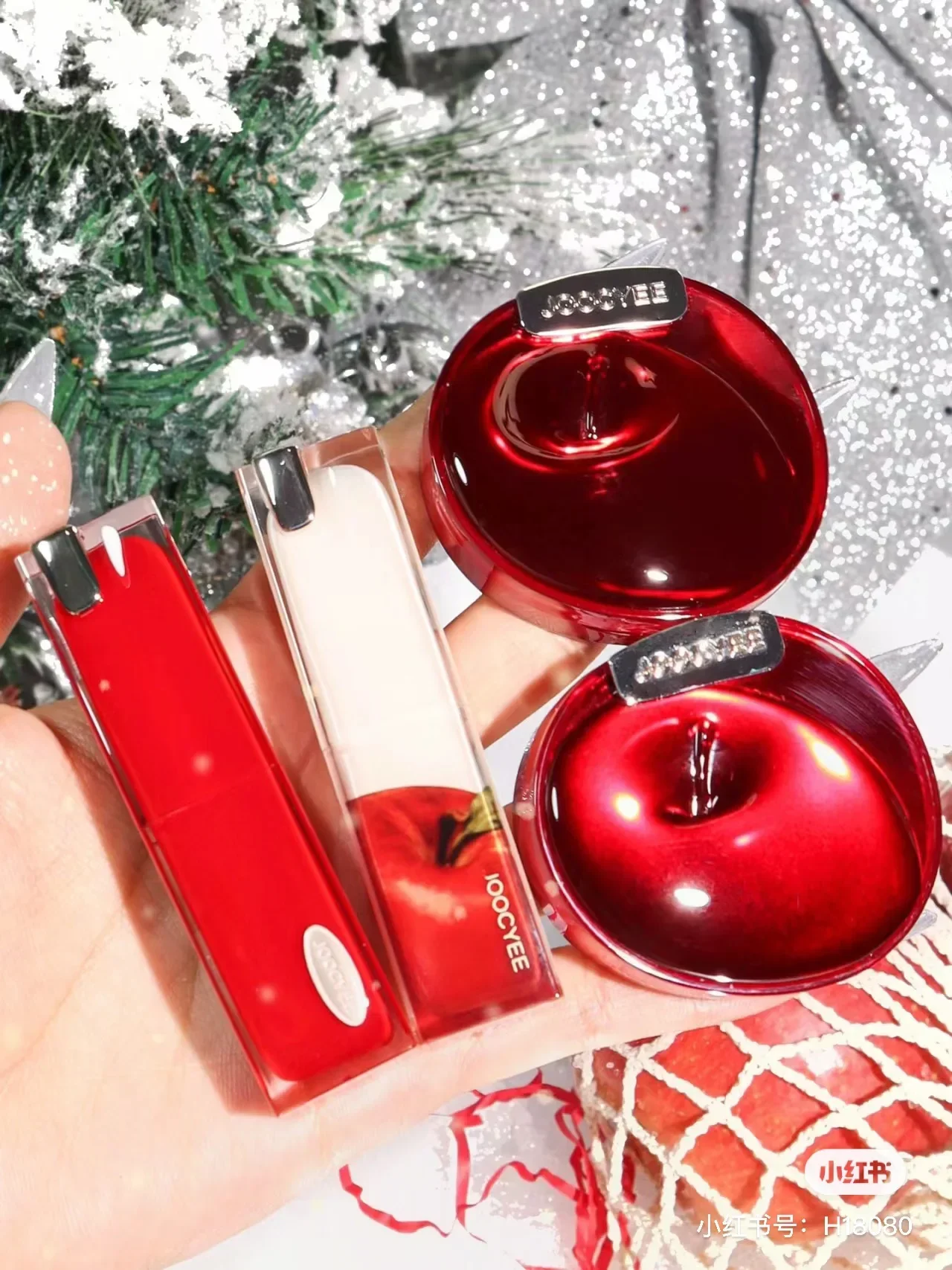 

Joocyee I Apple You Collection Lipsticks Blush Highlighter Setting Powder Multi-Color Blush Palette Matte Shimmer Makeup