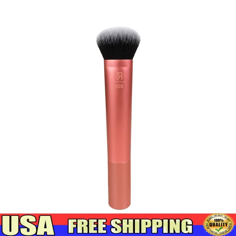 

Expert Makeup Brush Foundation Blending Tool Cruelty-Free Synthetic Bristles Flawless Application Long Handle Medium to Full