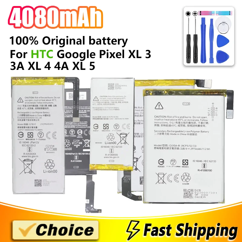 

1Pc High Quality Battery G020E-B For Google Pixel XL 3 3XL 3A XL 4 4A 5 5A 5 XL,Brand New Replacement Phone Lithium Battery+Tool