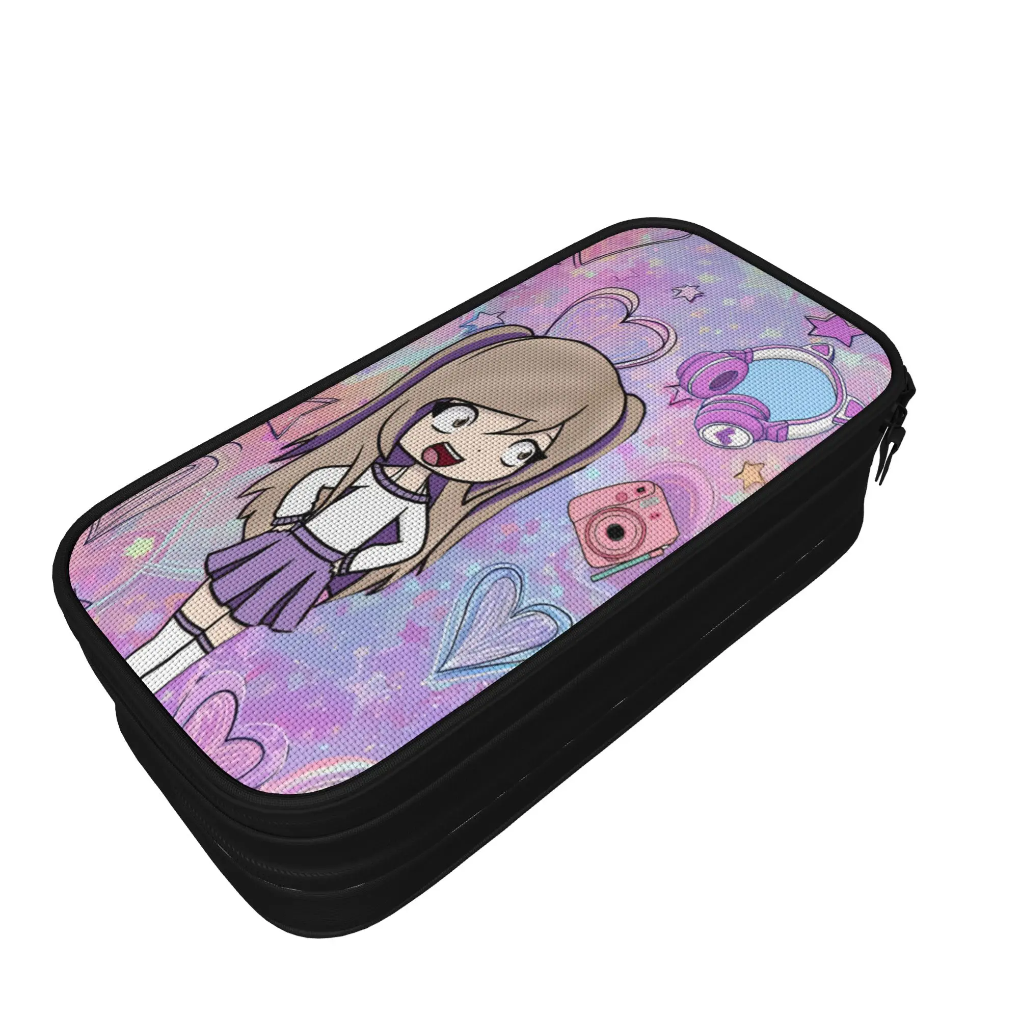 Dense Real Mix Collage Lyna Vallejos  Pen Box Double Layer Large Capacity School Accessories  Pencil Case Stationery