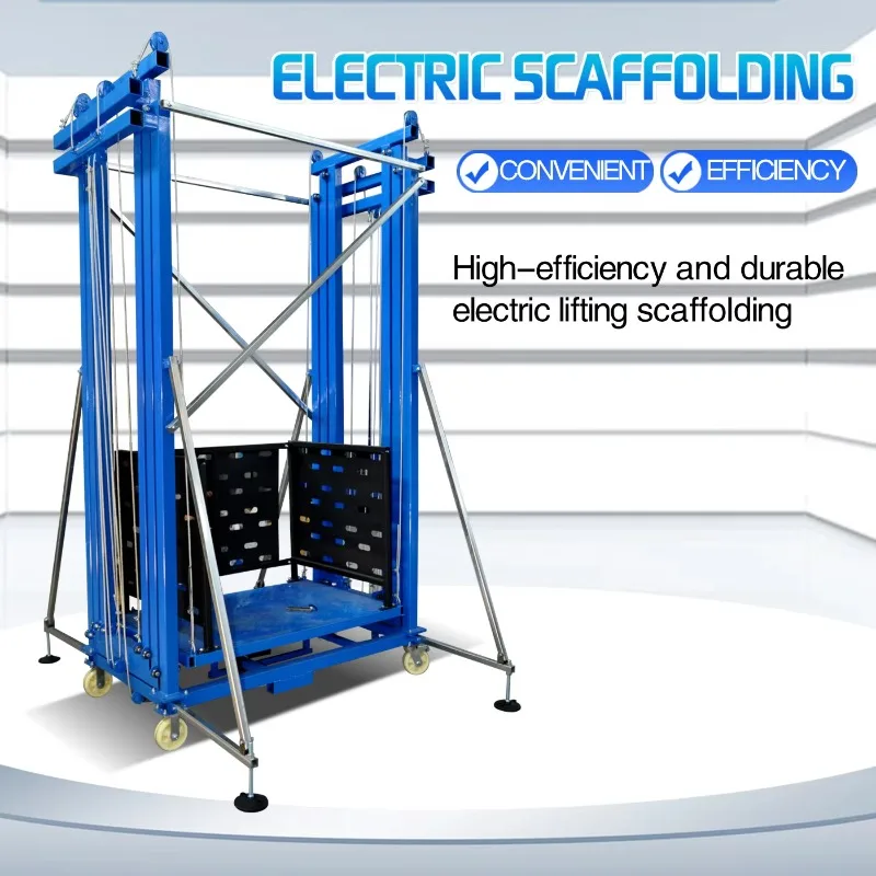 Steel Electric Cable Hoist Gantry Scissor Platform Elevator Ladder Wire Rope Sling 0.5 Ton Load Capacity Construction Scaffold