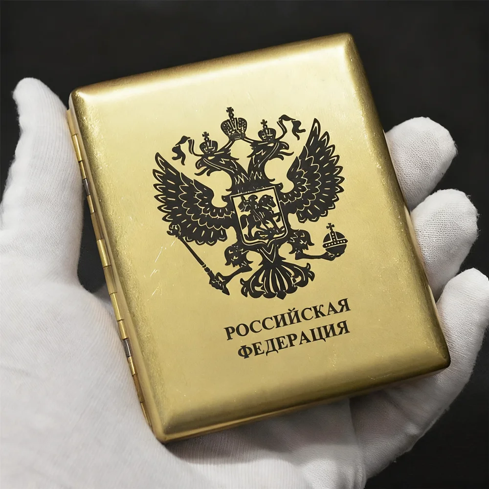 Russian Federation Cigarette Case Holder Stainless Steel Portable Men's Smoking Tools