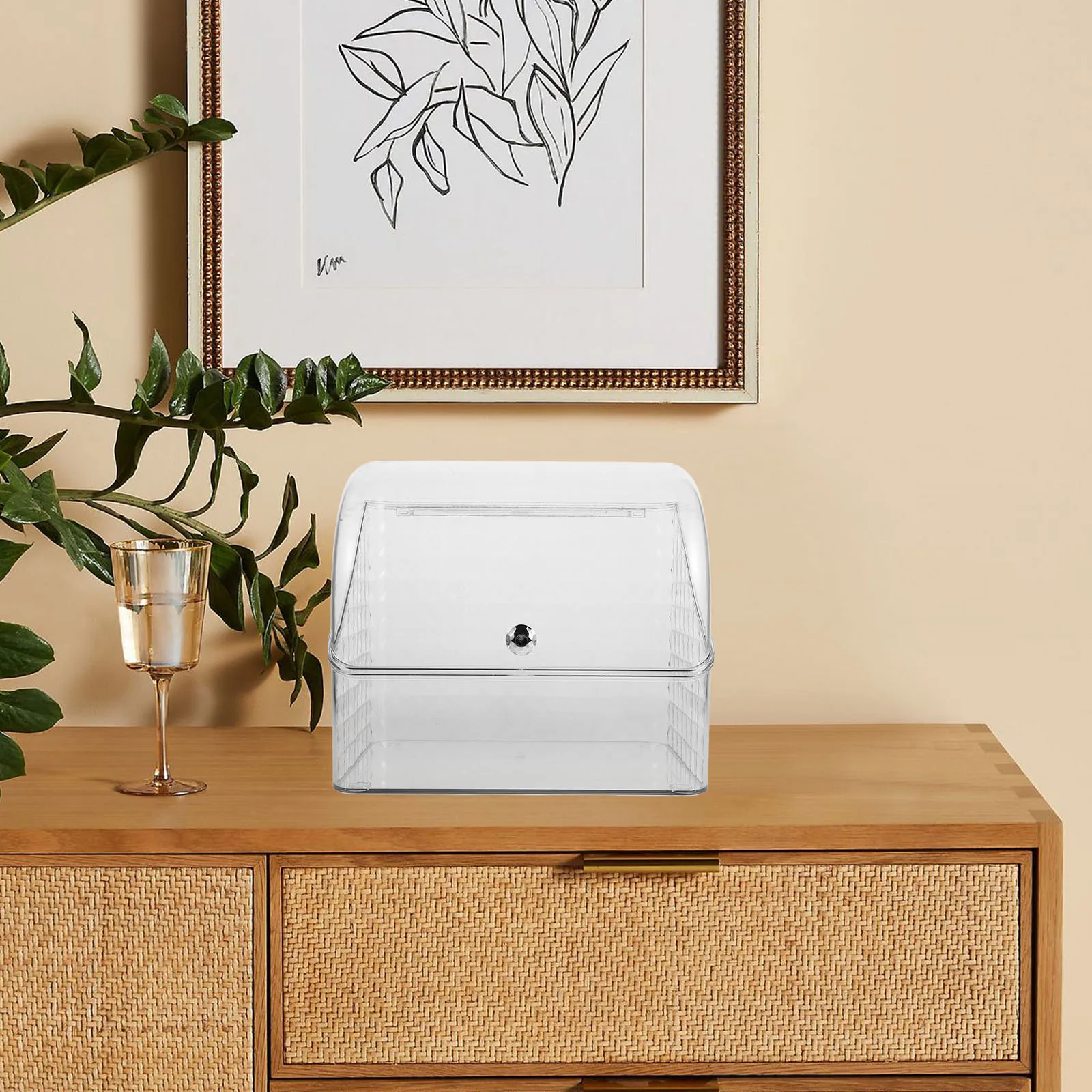 

Luxury Makeup Storage Box Transparent Waterproof Cosmetics Skincare Holder Countertop Vanity Organizer Dustproof Beauty