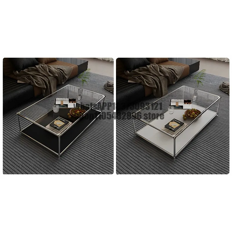 Nordic Glass Coffee Tables Black Multifunctional Luxury Modern Coffee Tables White Vintage Low Mesas De Centro Furniture Home