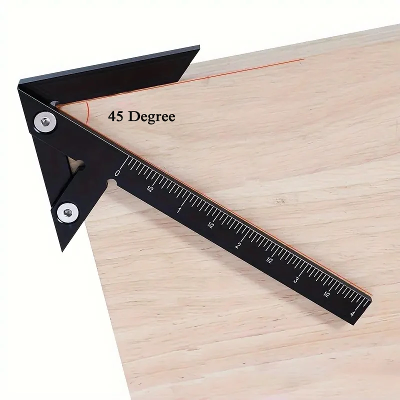 Woodworking Square Center Finder 45/90 Degree Right Angle Line Gauge Aluminum Center Scribe Carpenter Ruler Wood Measuring Tool